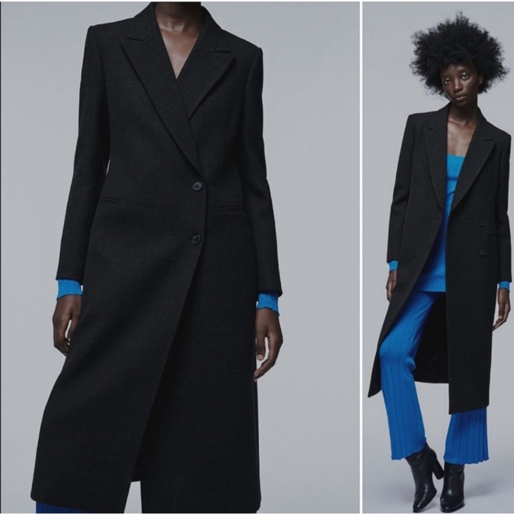 Zara wool long coat limited edition charcoal size XS NWOT